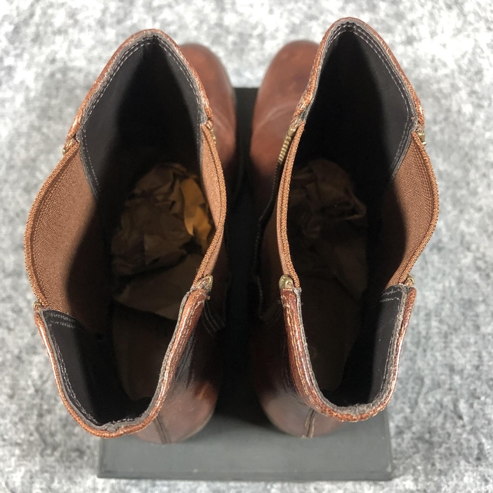 Caressa Fuller Ankle Boots Womens 7M Brown Leather Chelsea Zip‎ Casual - Picture 8 of 16